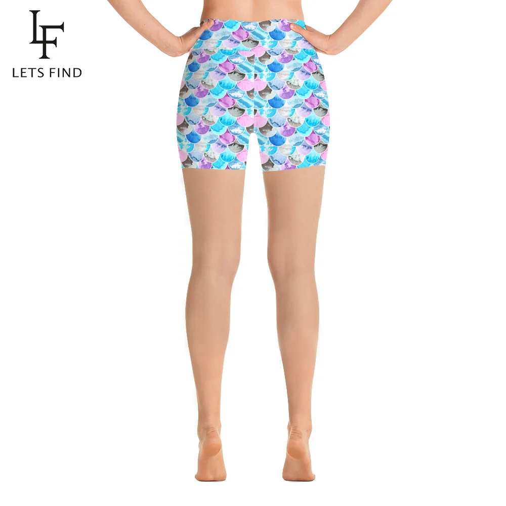 LETSFIND Летняя мода красочные в виде рыбьей чешуи Принт для женщин с высокой талией