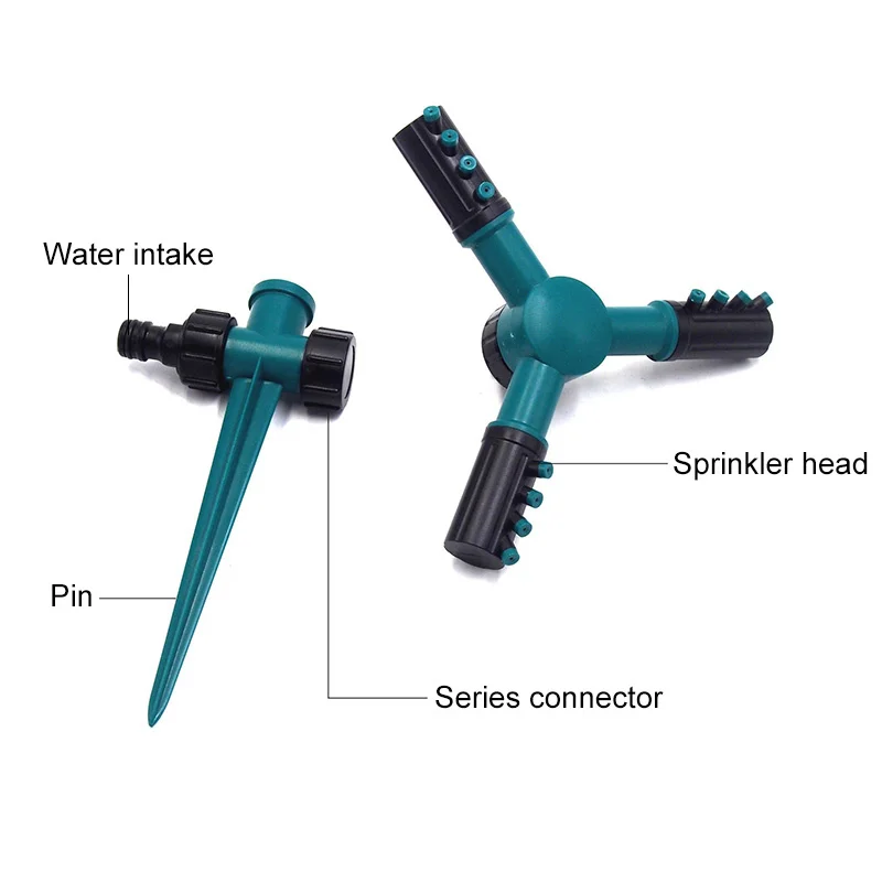 360 градусов регулируемый вращающийся распылитель воды Сад Вода спринклер Спайк