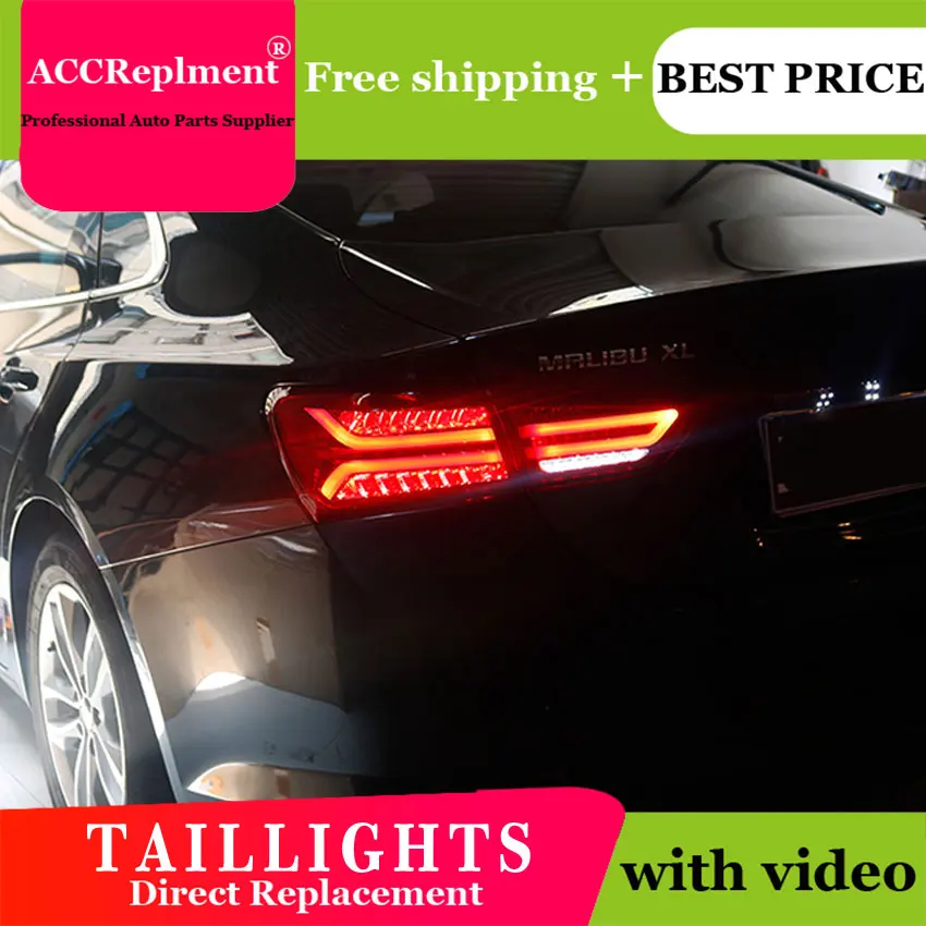 4PCS Car Styling for Chevrolet Malibu Taillights 2016-2019 LED Tail Lamp+Turn Signal+Brake+Reverse light | Автомобили и мотоциклы