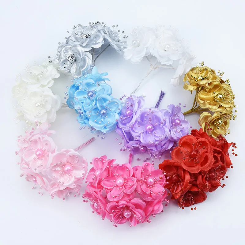 6 шт. золотые серебряные наручные Цветы для невесты жемчужное украшение дешевые