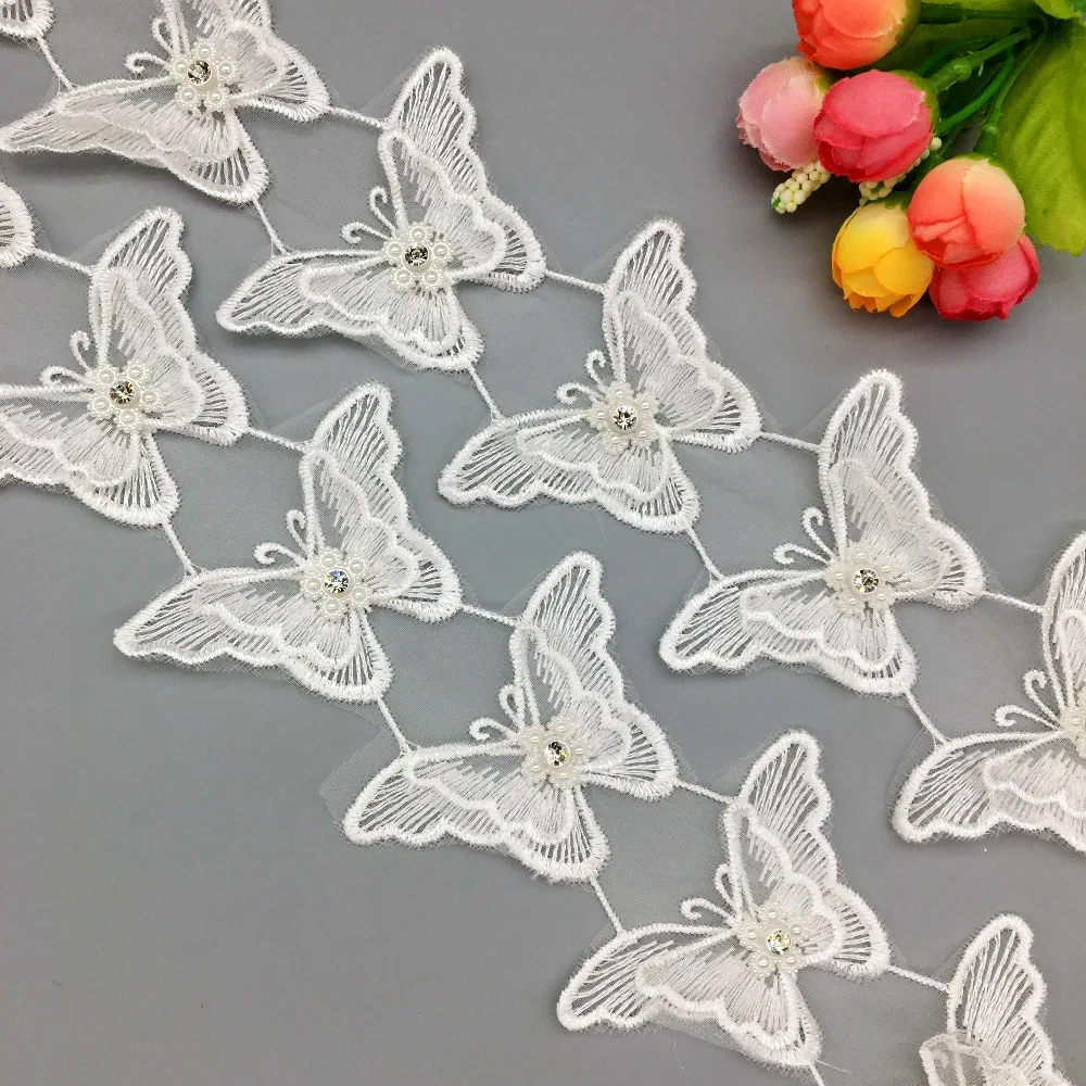 20 шт. бабочка винтажная бусина Алмазная кружевная отделка вышитое свадебное