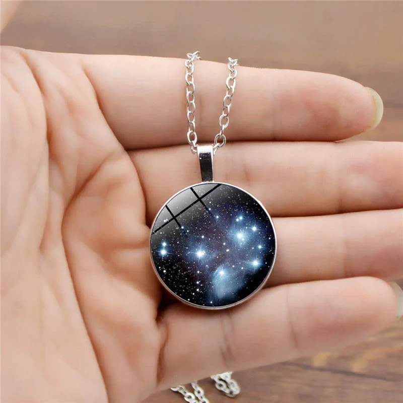Новые ручной работы Pleiades/star Кластера Кулон Вселенной Galaxy ожерелье ювелирные