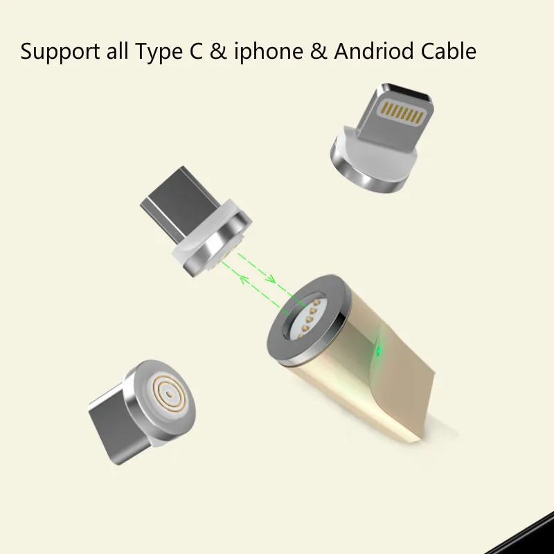Магнитный Кабель-адаптер Светодиодный светильник разъем передачи micro usb разъем адаптера IOS andriod Тип C адаптер для iphone samsung