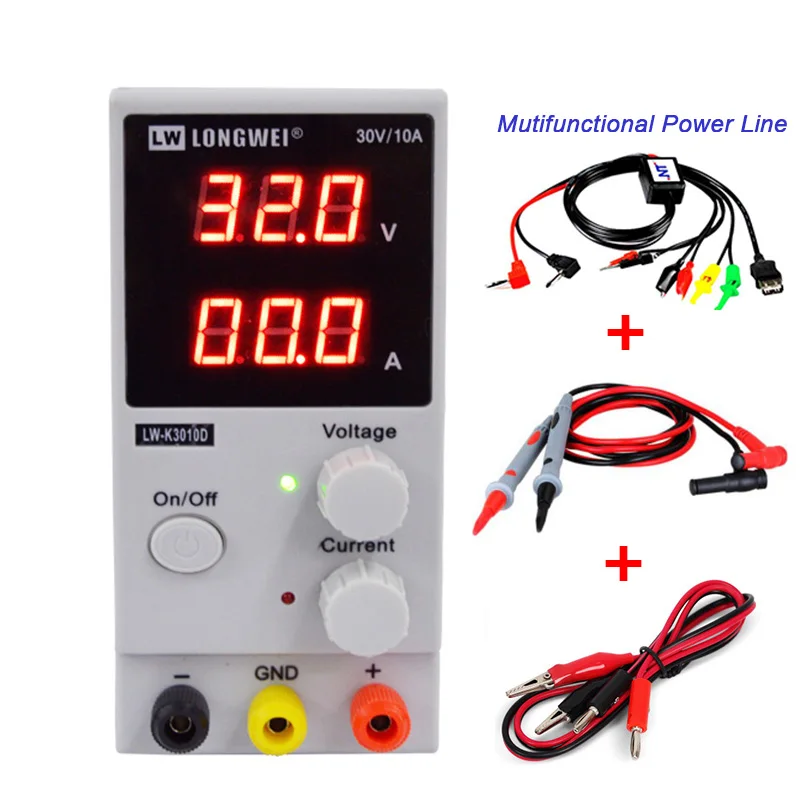 110V 220V Adjustable DC Power Supply 30V 10A Digital Display Laboratory Switching Phone PC Repair Voltage Regulator|Импульсный