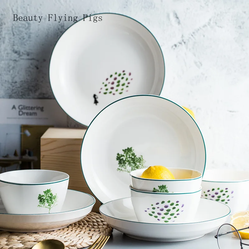 Новая маленькая керамическая тарелка для торта в пасторальном стиле европейская