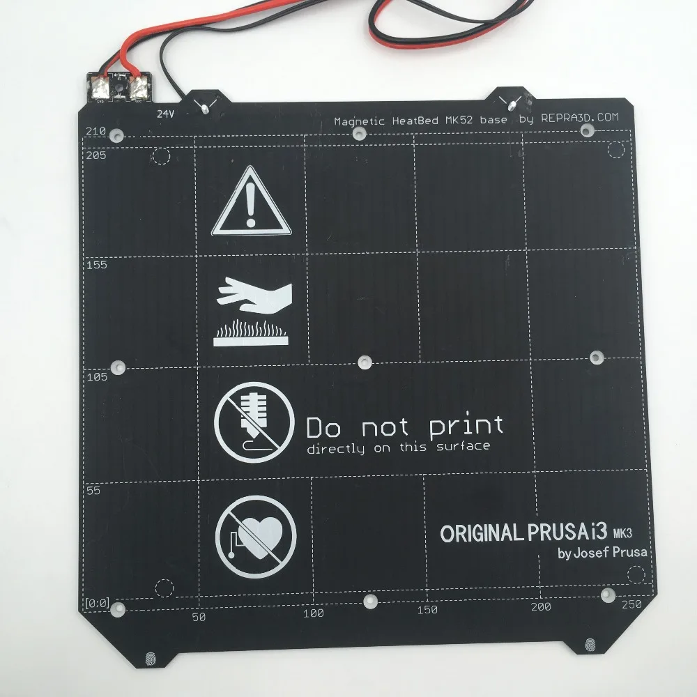 3d принтер Prusa i3 MK3 магнитный MK52 Горячий кронштейн 24 В в сборе со стальным листом и 2