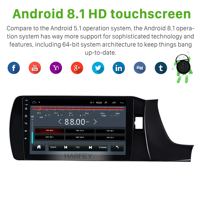 Harfey для HONDA Amaze RHD 2018 2019 Android 8 1 сенсорный Bluetooth автомобильный стерео AUX WIFI Поддержка