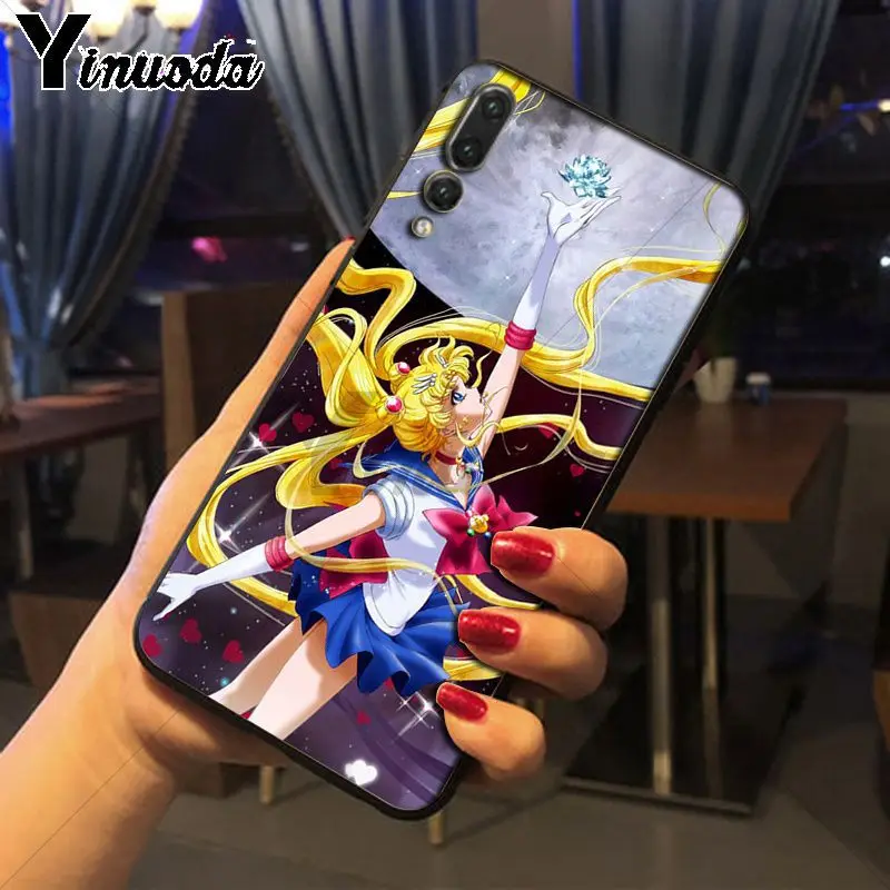 Yinuoda Сейлор Мун ТПУ мягкий силиконовый черный чехол для телефона huawei p20 pro p20lite mate