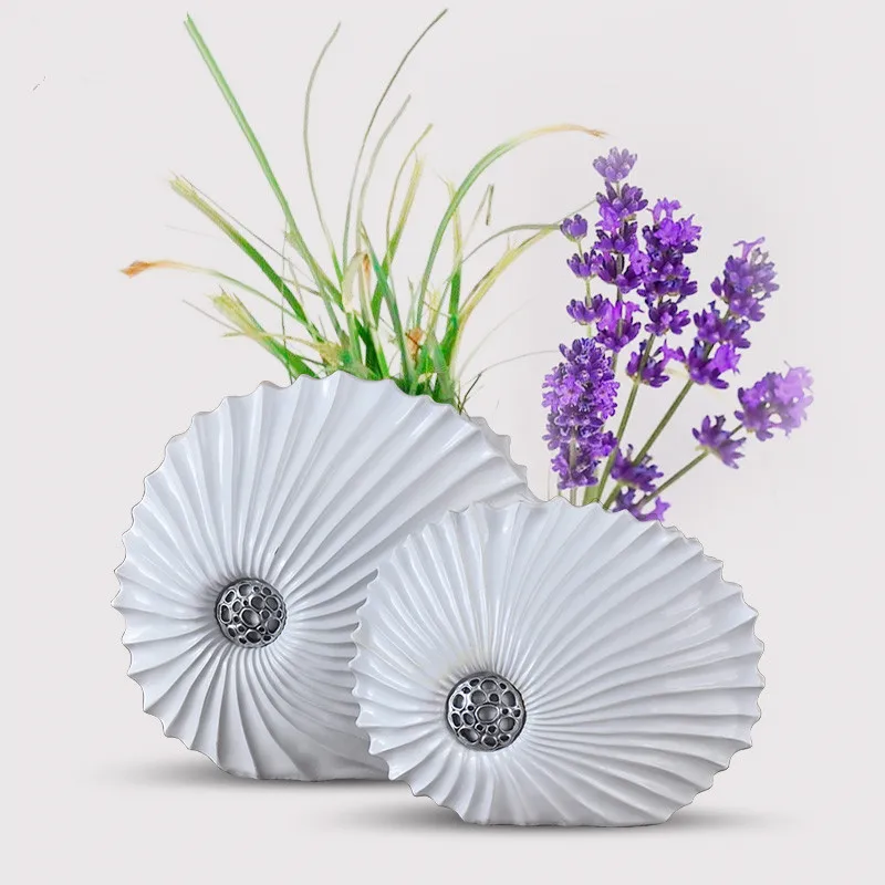 Декоративные настольные вазы из смолы креативная белая Цветочная ваза в форме