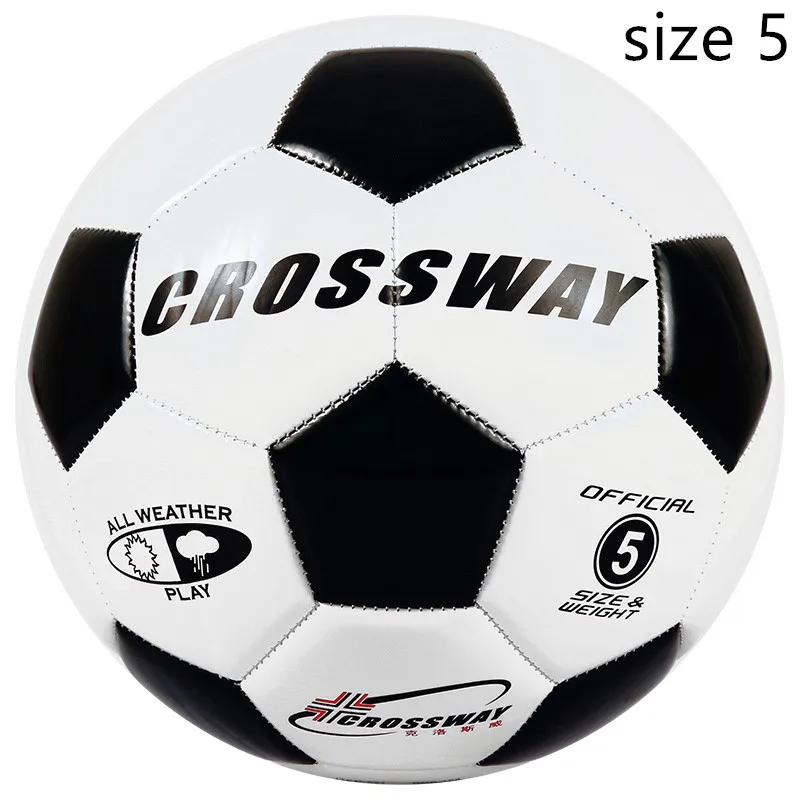 Soccer Ball Size 5 CROSSWAY, Официальный стандартный футбольный мяч, размер 3, 4, 5, футбольный мяч для мужчин и детей, для игры на открытом воздухе, тренировочный мяч с надувной сеткой, гол, ПУ - Цвет: Soccer Ball Size 5