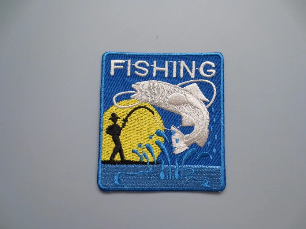 

Fishing Embroidery Patches Sport 7.5*6.7cm Iron on