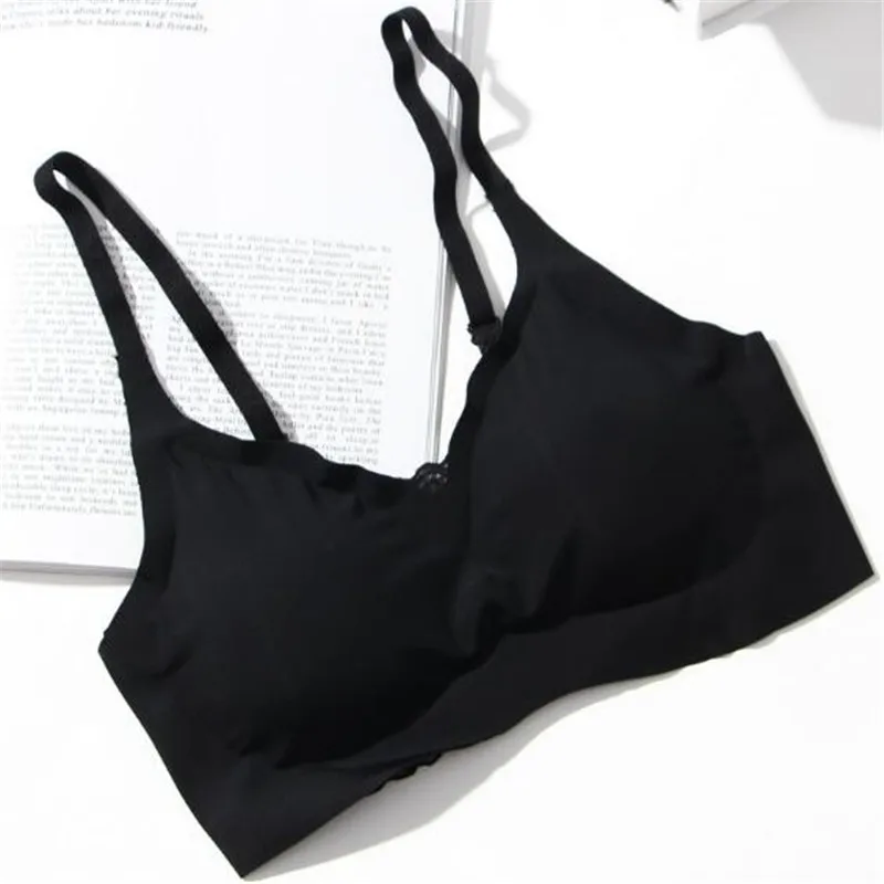 100pcs/ New Fashion Beauty Lace Back Bra Japanese Ice Silk Seamless sleeping Bra