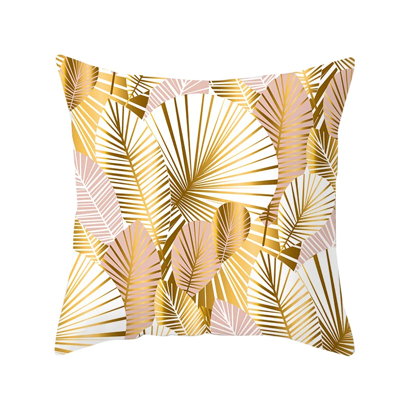 

Car Pillowcase Soft Bed Pillow Case Christmas Cushion Cover Decorative Gold Leaf Throw Pillowcases Sofa Seat Case