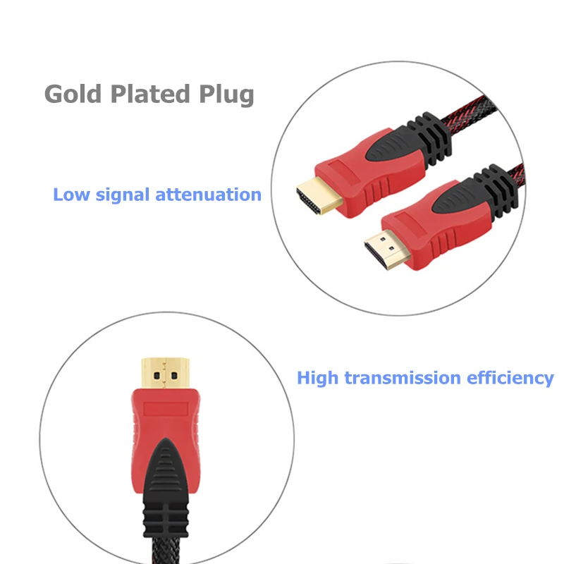 Rankman HDMI 3D кабель позолоченный стандартный штекер-штекер 1080P аудио-видео кабель HDMI конвертер для HDTV PS4 проектор PC DVD