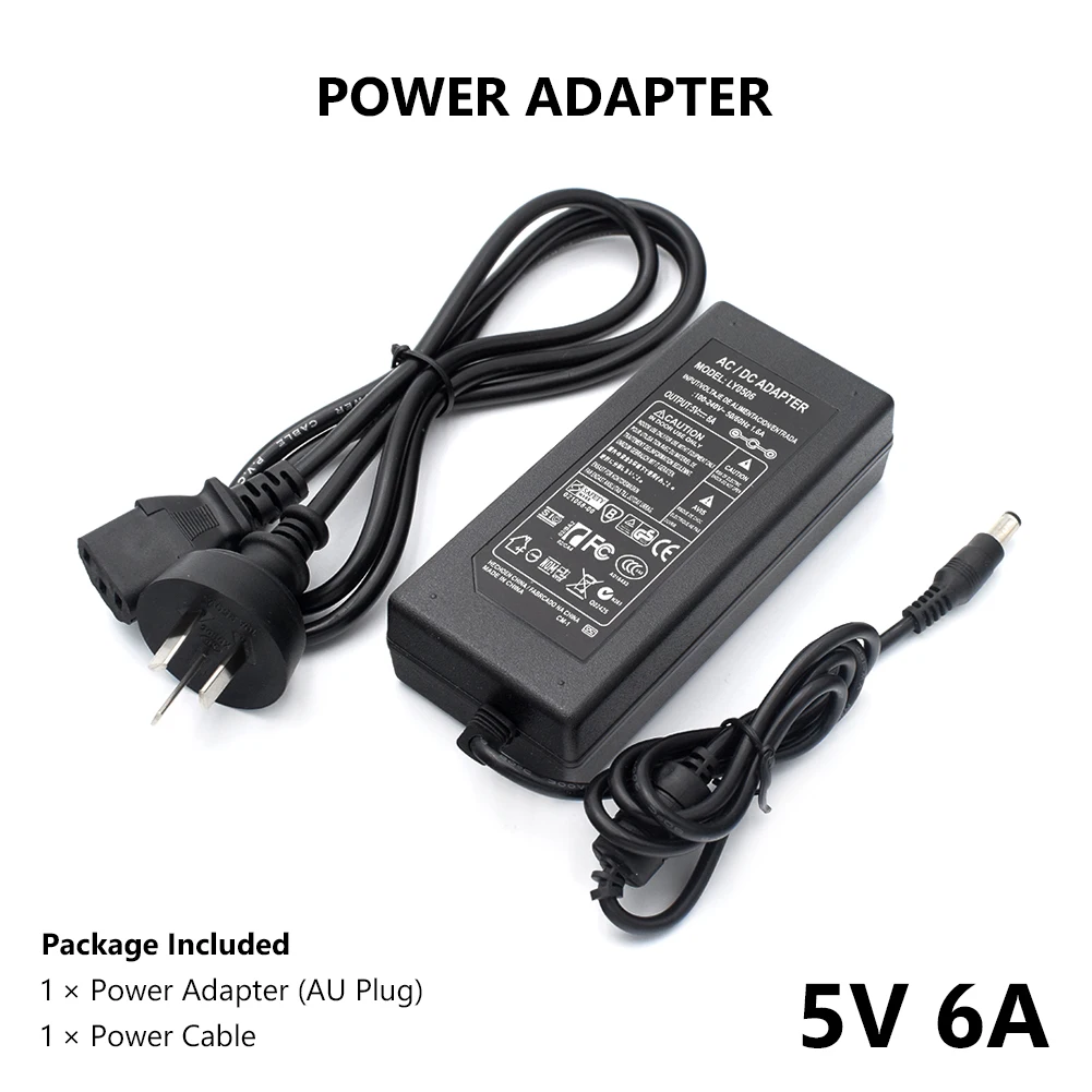DC 5V 6A US/EU/UK/AU разъем Зарядное устройство Универсальный AC100 240V переменного тока в