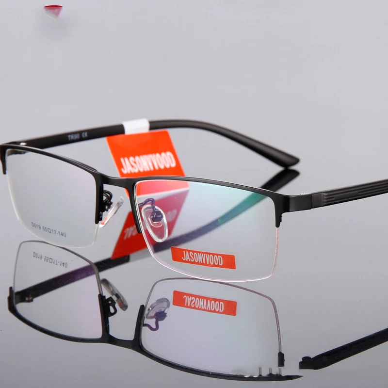 Модная новая короткая стеклянная рамка Бизнес Мужская металлическая полурамка
