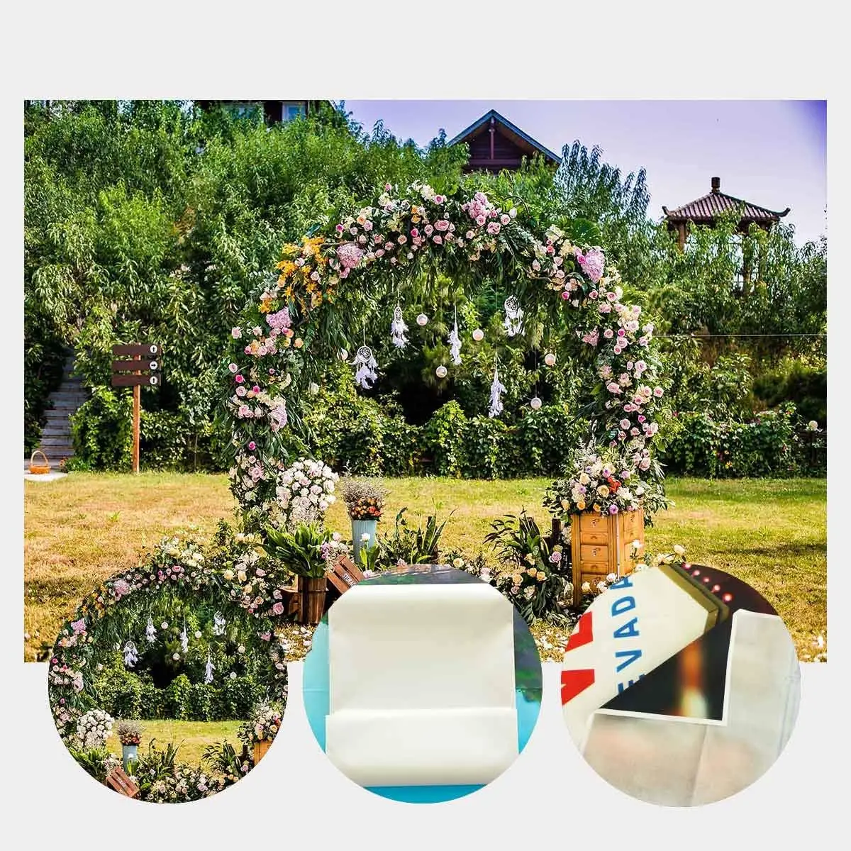 7x5ft венок Арки Фон для пикника реквизит фотосъемки|Аксессуары фотостудии| |