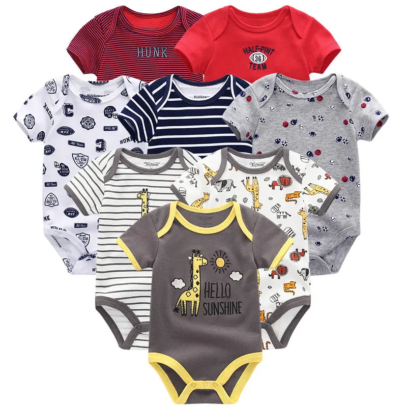 Baby Clothes 10 Детская одежда на возраст от 8 до шт./компл. хлопок, комплект одежды для новорожденного мальчика и девочки, комбинезон летние шорты с длинными рукавами для младенцев, Костюмы с принтом в виде животных для детей, пижамный комплект для мальчиков и девочек; roupas de bebe - Цвет: Baby Clothes 10