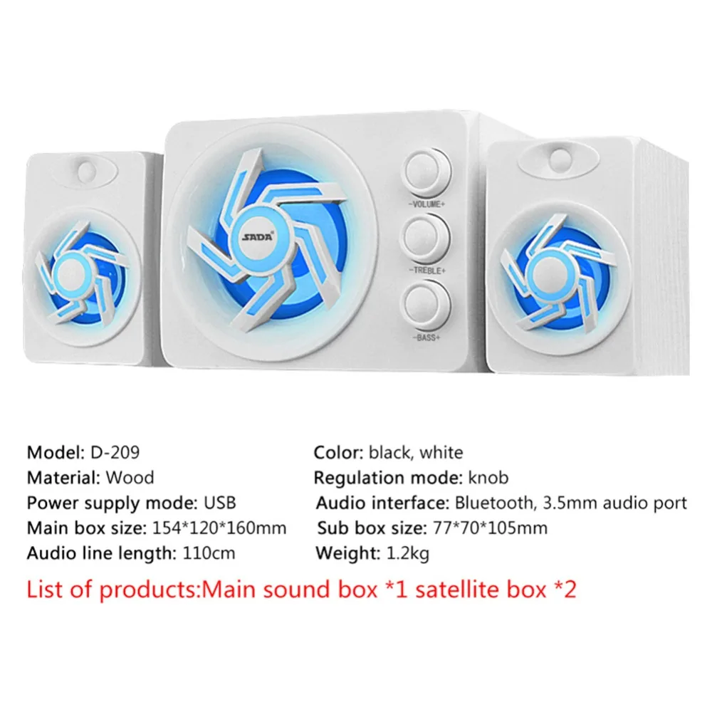 SADA цветной светодиодный светильник динамик для настольного компьютера с