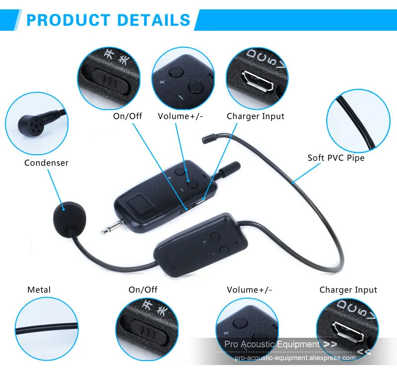 Перезаряжаемая черная UHF беспроводная гарнитура микрофон 3 5 мм Система приемника