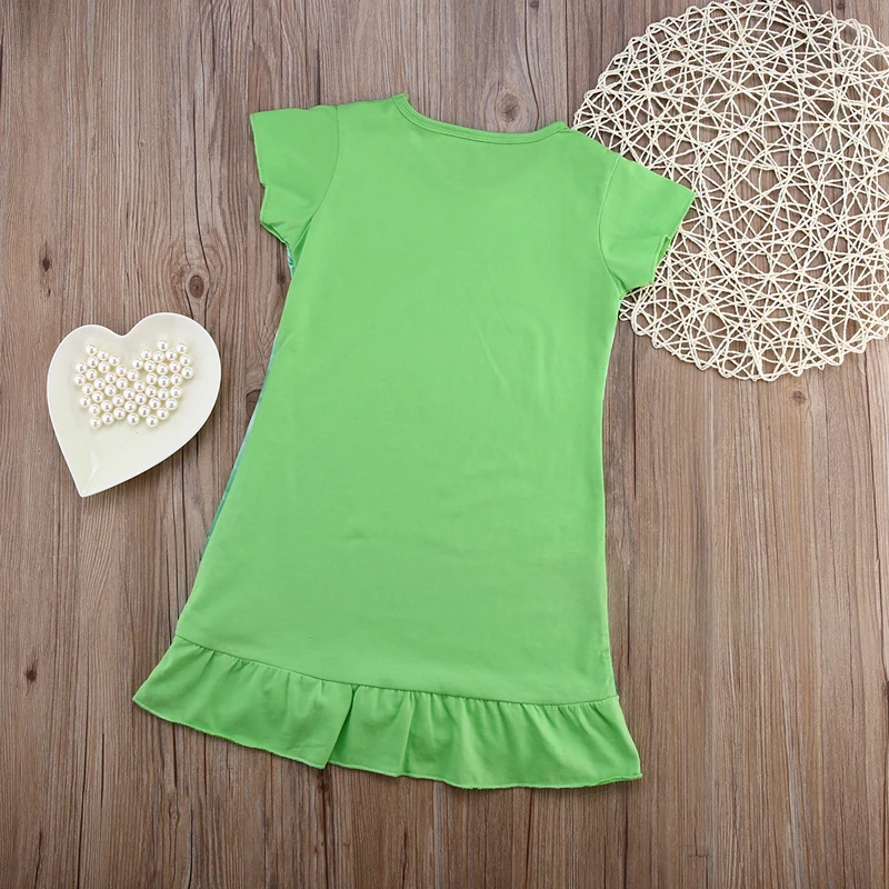 2017 Summer Cute Lovely Cartoon Toddler Baby Girls Mermaid Snow White Sofia Princess Short Sleeve O-Neck Dress Kids Party 3-10Y | Детская