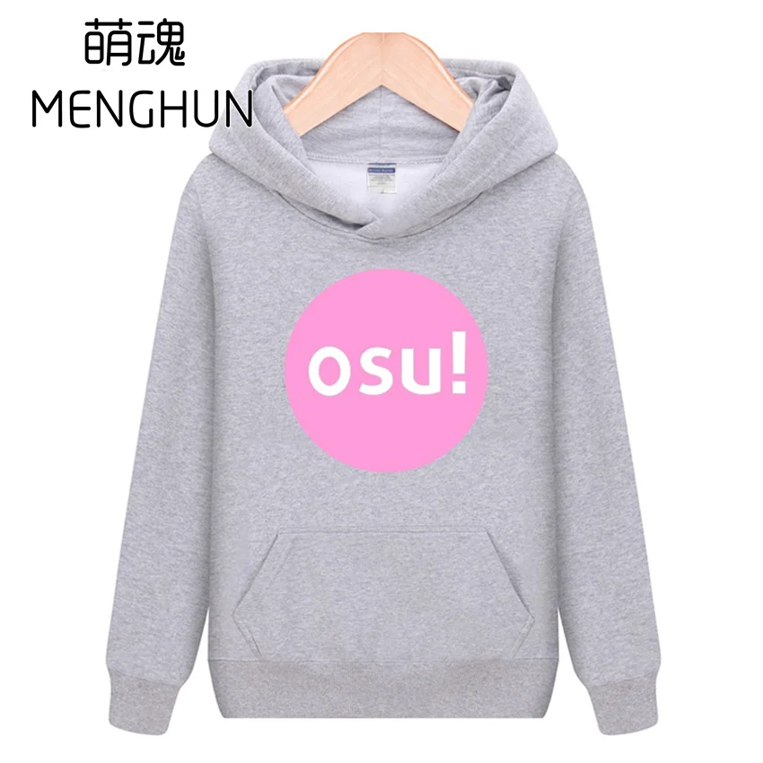 Серый Музыкальный ритм игры OSU! Концепция игровые худи осу Вдохновленный дизайн осень зимняя теплая шапка унисекс толстовки европейский размер толстовки ac709 - Цвет: Серый