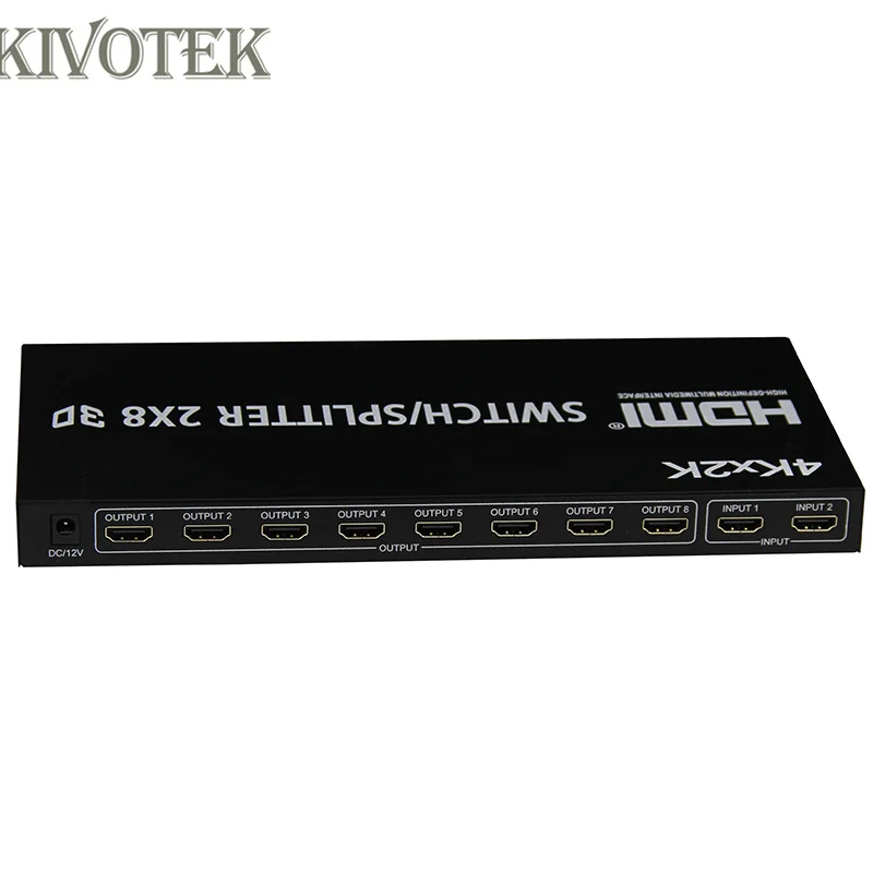 4k * 2 k 3D 2X8 HDMI распределитель поддержка LPCM аудио разъем ИК пульт дистанционного