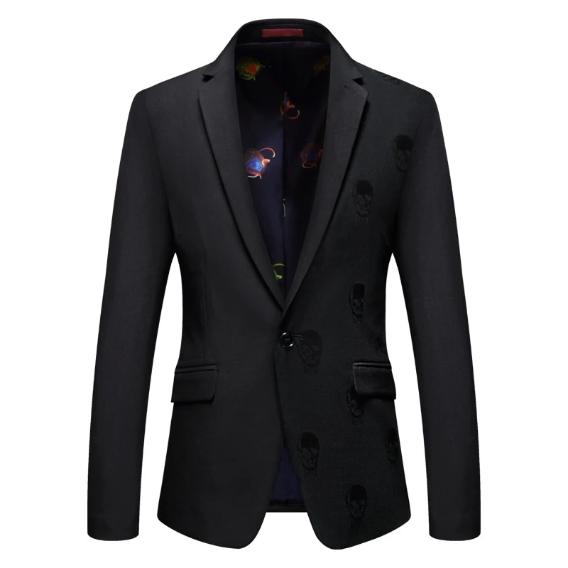 Для мужчин Slim Fit Blazer высокое качество лоскутное одна кнопка Повседневное пиджаки