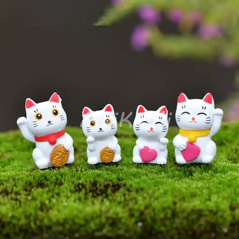 4 шт. каучуковые миниатюры Lucky Cat Сказочный Садовый Гном моховые террариумы