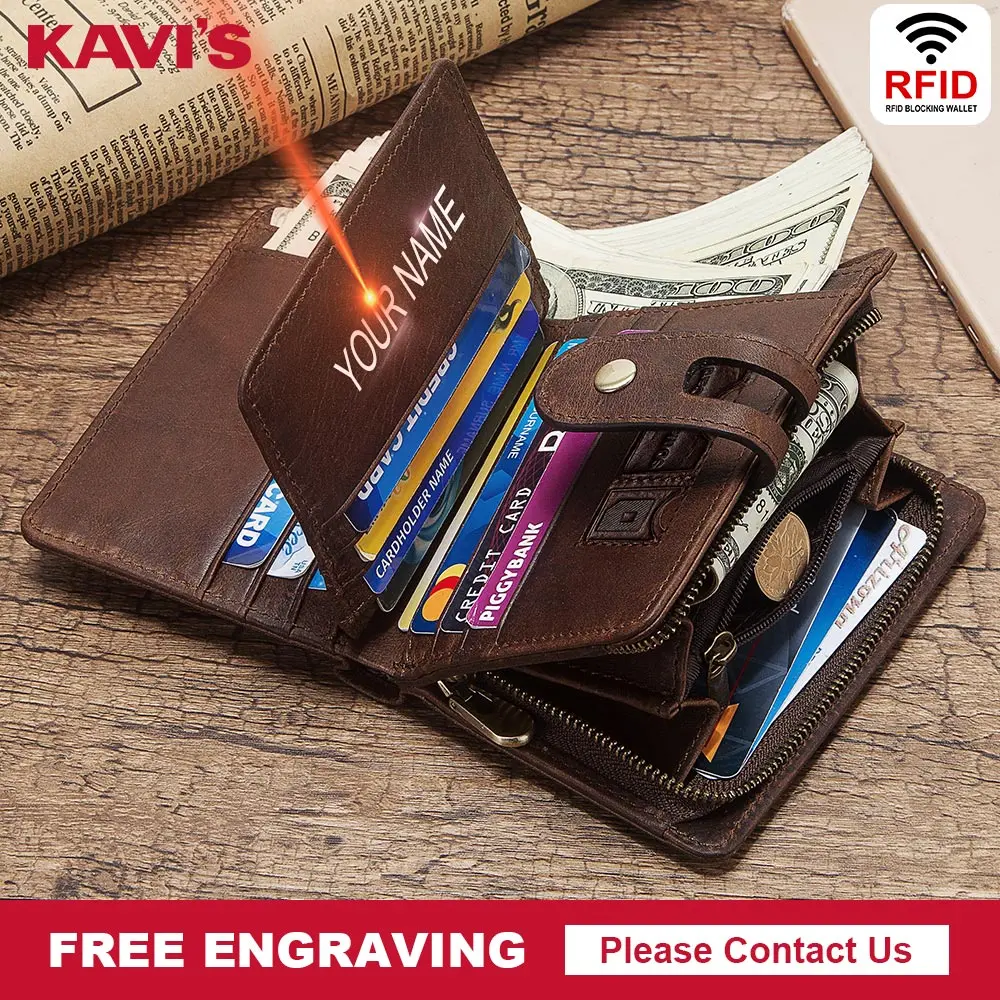 KAVIS 100% натуральная кожа мужской кошелек портфель Cudan Portomonee Perse для монет карман
