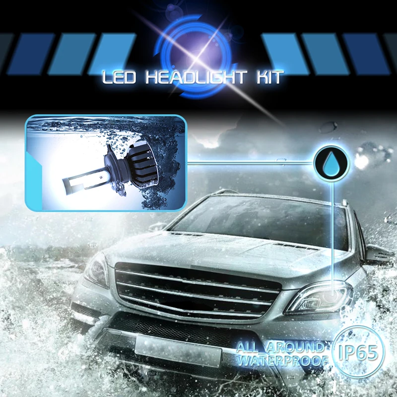 Супер светодиодные фары h7led h4led 9005 9006 h11 9012 6000 К 80 Вт 8000lm 12v 24v h27 лампы для