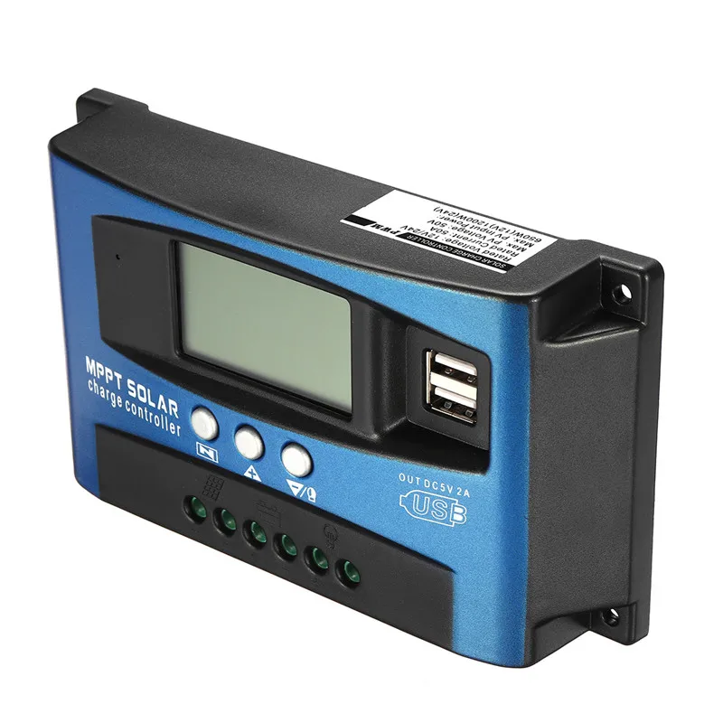 30/40/50/60/100A MPPT Контроллер заряда для фотоэлектрических систем два USB выхода
