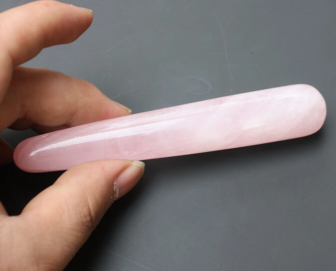 Natural crystal rose quartz face massage wand pleasure body |