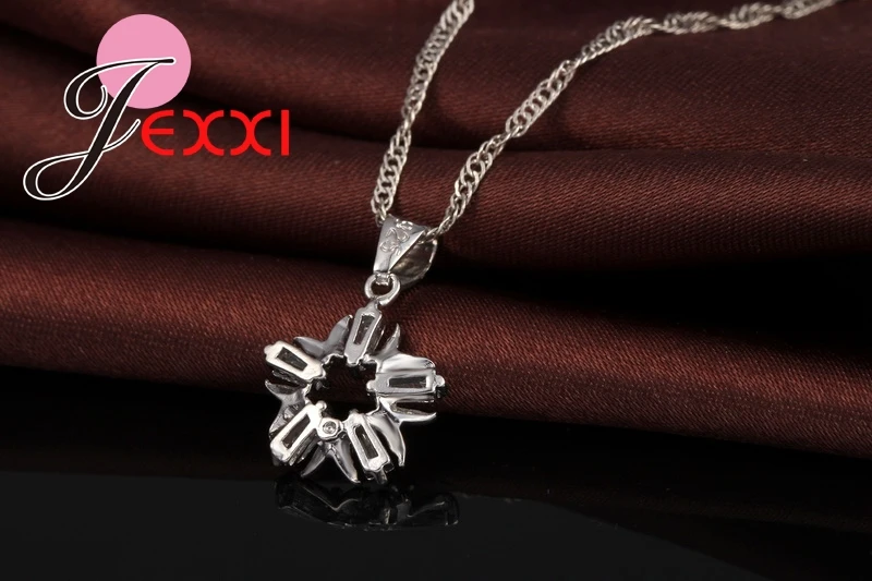 

Trendy Love Sweet Flower 925 Sterling Silver Jewelry Sets Fast Shipping Wedding Best Selling Party Pendientes