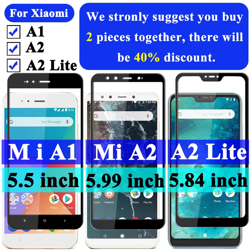 Закаленное стекло для Xiaomi mi A2 Lite защита экрана Мой дисплей A1 Xio mi a2 Защитная A2lite Броня mi a1 Xao mi Ksio mi A 2