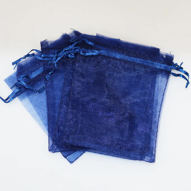 Free Shipping 100pcs Navy Organza Bags 15x20cm Drawstring Gift Bag Favor Wedding Bracelet Gifts Jewelry Packaging Pouches | Украшения и