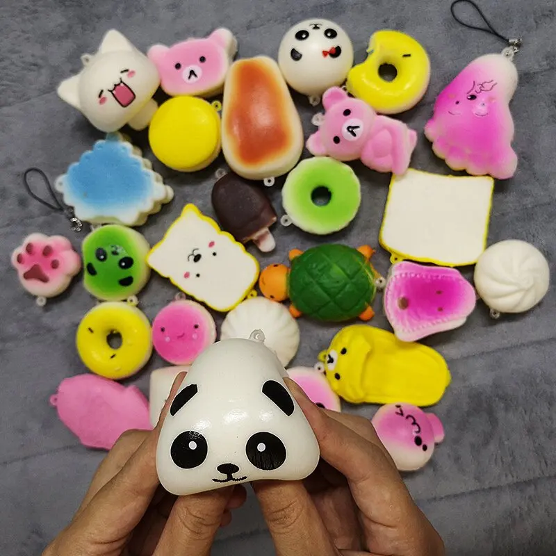 30 шт. милые мини мягкие случайные симуляции Kawaii панда Макарон торт десерт телефон