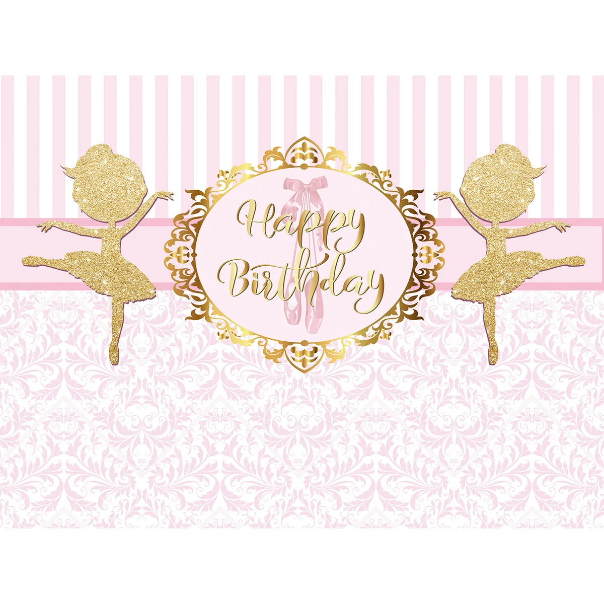 Allenjoy балетки Фоны для фотостудии в полоску розового цвета с золотой С Днем