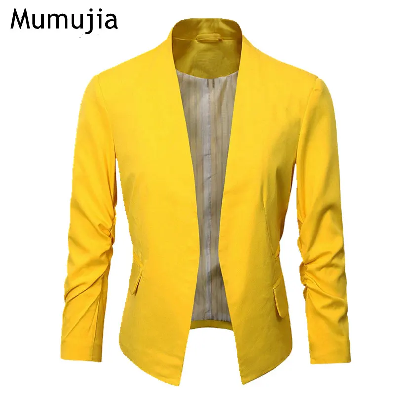 2018 женские Складные рукава легкий офисный Блейзер карамельного цвета