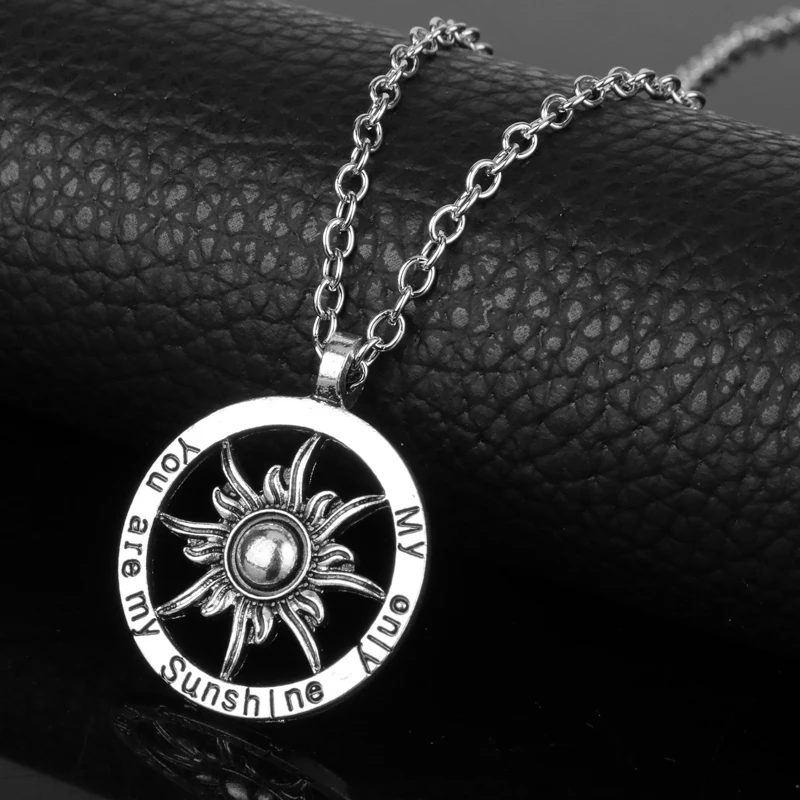 Vintage accessories romantic Lover Necklace &quotyou are my only sunshine &quot letter necklace Women men Chain choker Collier collar |