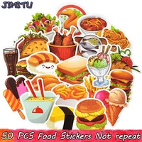 50 pcs fast food drink stickers cartoon delicious dessert diet creative sticker to diy refrigerator laptop luggage fridge bike