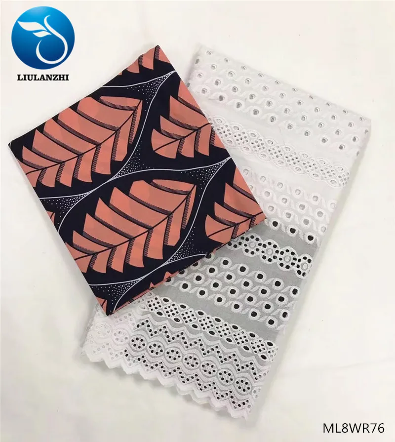

BEAUTIFICAL Printed Fabric Ankara 3 yards wax + African voile Lace Fabric New design Lace Fabric 2019 ML8WR67