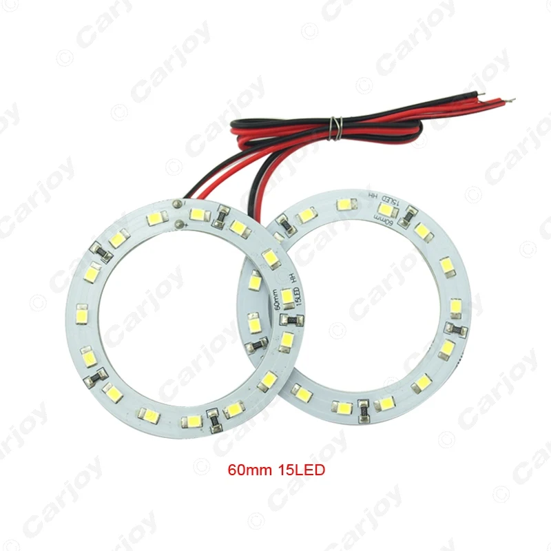 LEEWA 2 шт. 60 мм автомобильные ангельские глазки 1210/3528 15SMD светодиодные фары гало