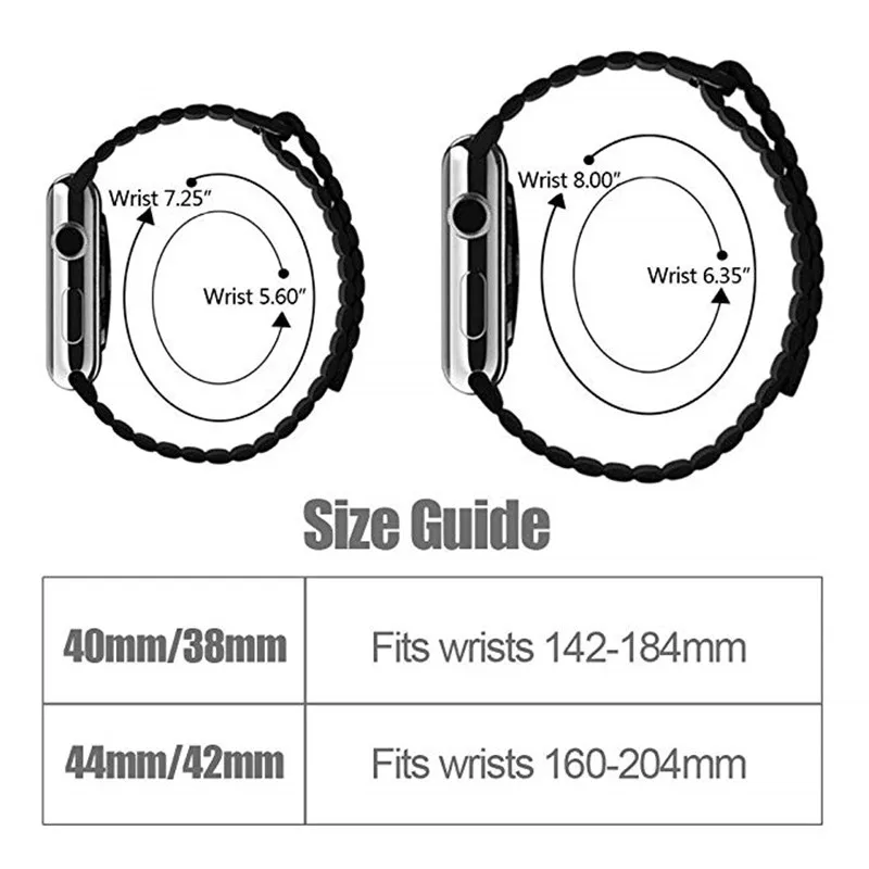 Ремешок из натуральной кожи для Apple Watch Band 42 мм 38 44 40 магнитный ремешок на запястье