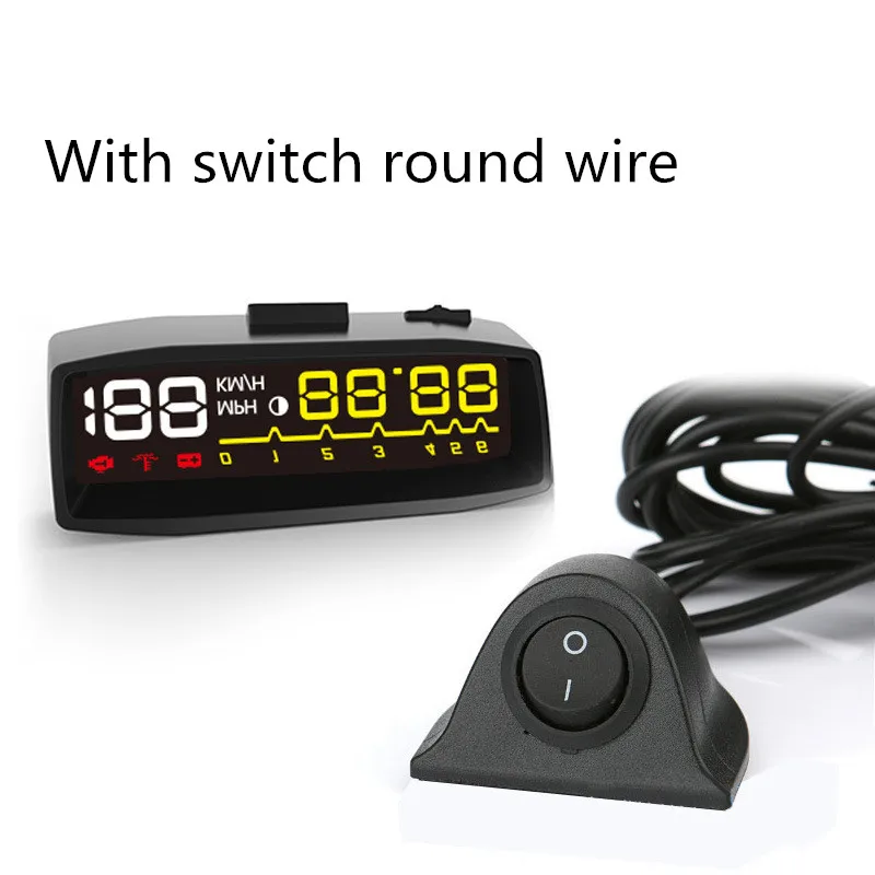 4F автомобиля OBD2 II ручной переключатель HUD Км/ч превышение скорости Предупреждение лобовое стекло сигнализации проектор Системы головой вверх Дисплей автомобиля