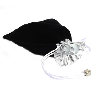 50 шт. 11*9,5 см серебряный цвет Топ черный бархатный чехол кольцо браслет ювелирные изделия сумки промо вечерние подарочные пакеты для упаковки подарочных карманов