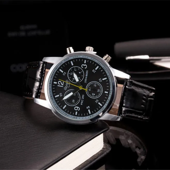 

Hot Sale Luxury Fashion Crocodile Faux Leather Mens Analog Watch Wrist Watches 2018 Date Clock Male hour Relogio Masculino F