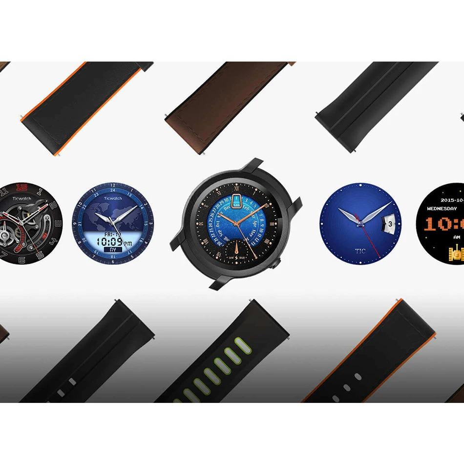Оригинальные Global Ticwatch E2 износ ОС Google Смарт часы Bluetooth wifi 5ATM водонепроницаемые