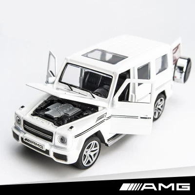 White KIDAMI 1:32 Сплав G65 SUV AMG литая под давлением игрушка, модель автомобиля автомобильный прицеп автомобиль со звуковым светом Подарочная коллекция для мальчиков Горячие WEELS - Color: White