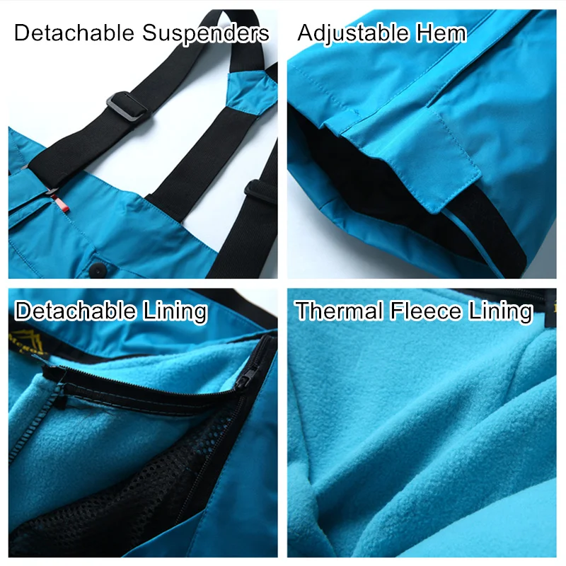 RAY GRACE Skiing Pants Women's Sports Winter Snow Ski Thermal Fleece Waterproof Trousers Female Snowboard Clothing Women | Спорт и